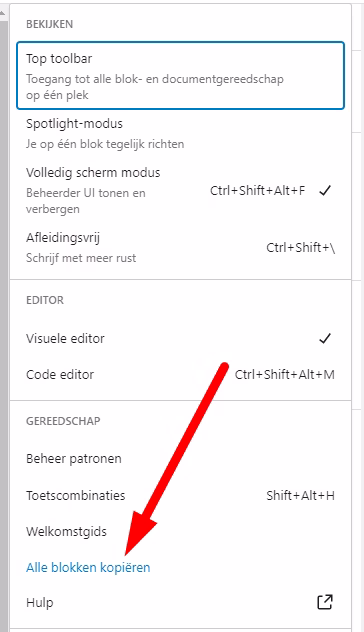 WordPress copy content