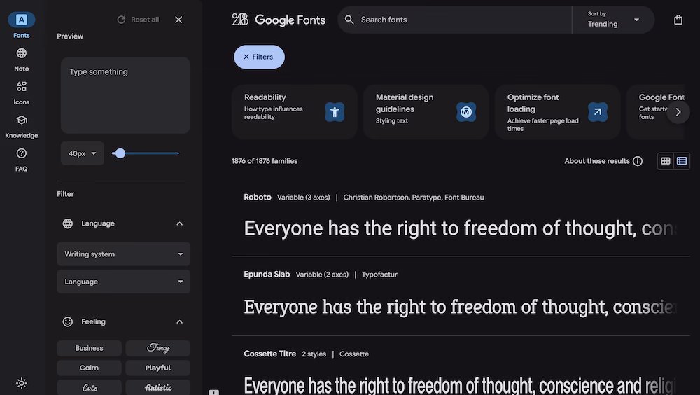 The 15 Most Popular Google Fonts of 2025