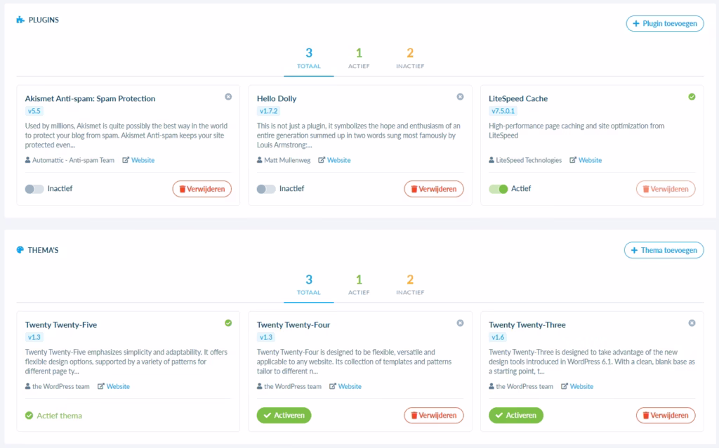 Plugins and themes